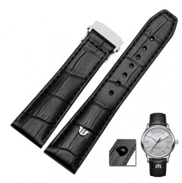 Watch strap Maurice Lacroix Elios 22mm Leather Black 22mm